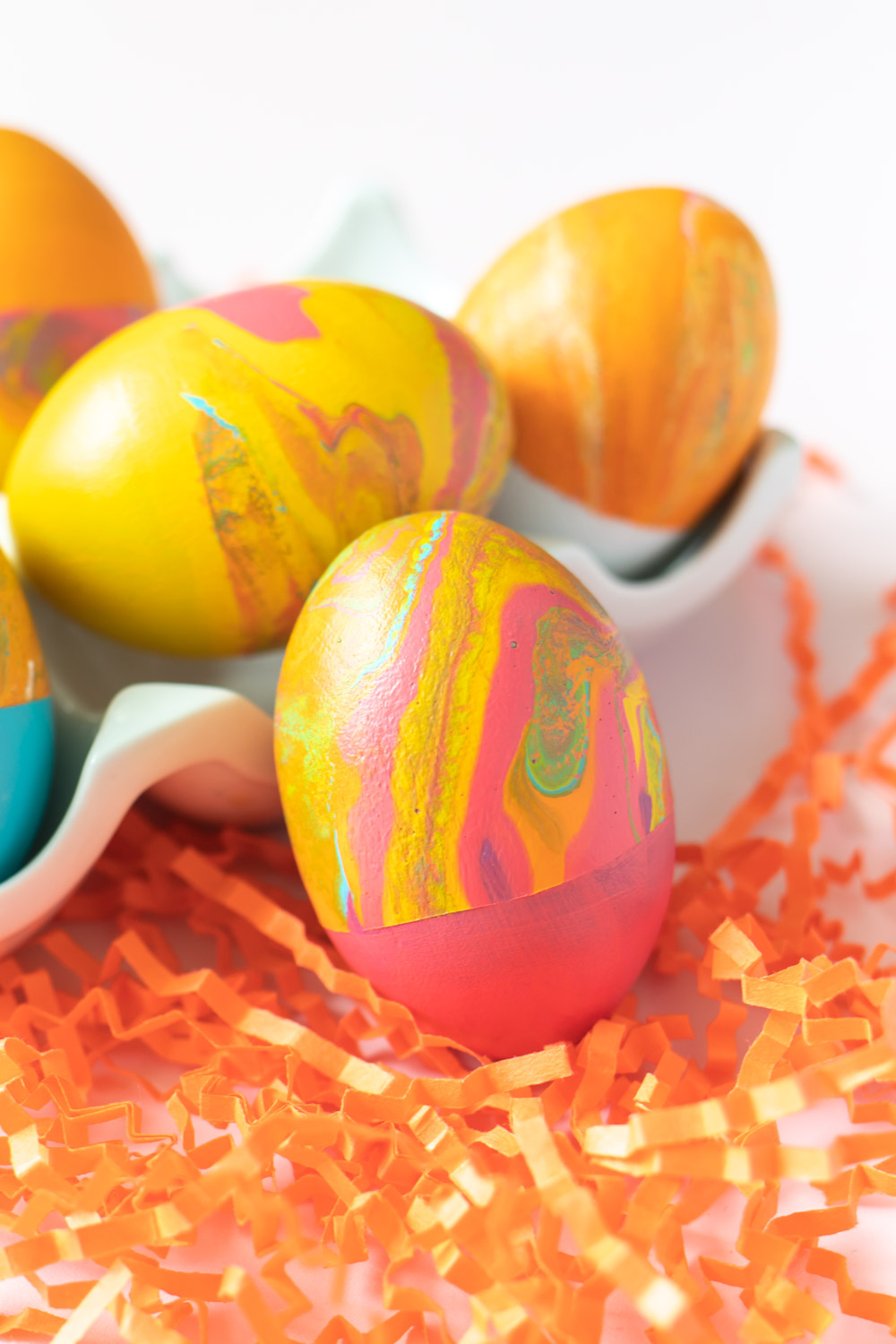 pink and marbled easter egg