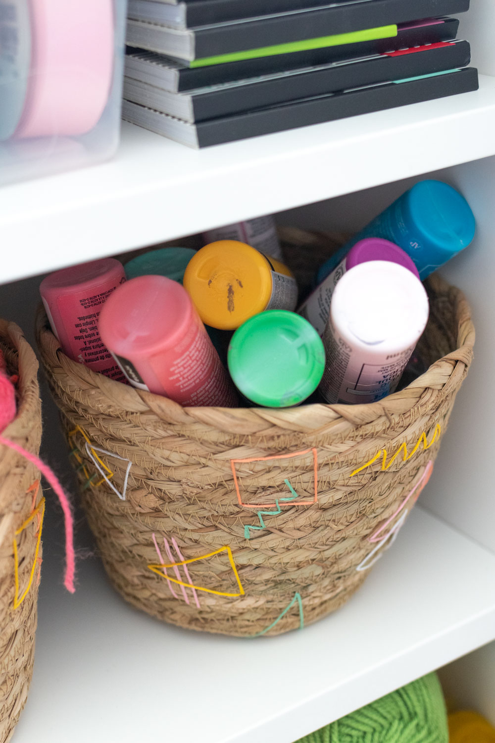 embroidery basket update filled with paint