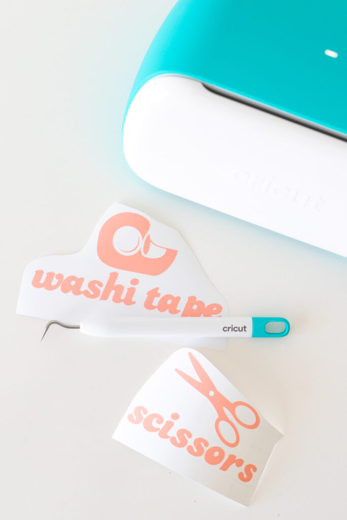 cut vinyl labels in pink