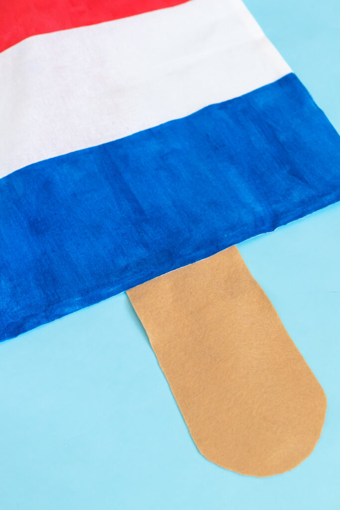 bottom of rocket pop tote bag with stick
