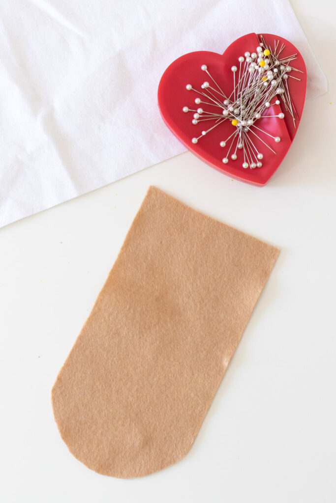 felt cut into popsicle stick shape