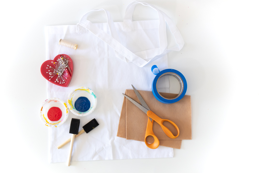 supplies for decorating 4th of July tote bag
