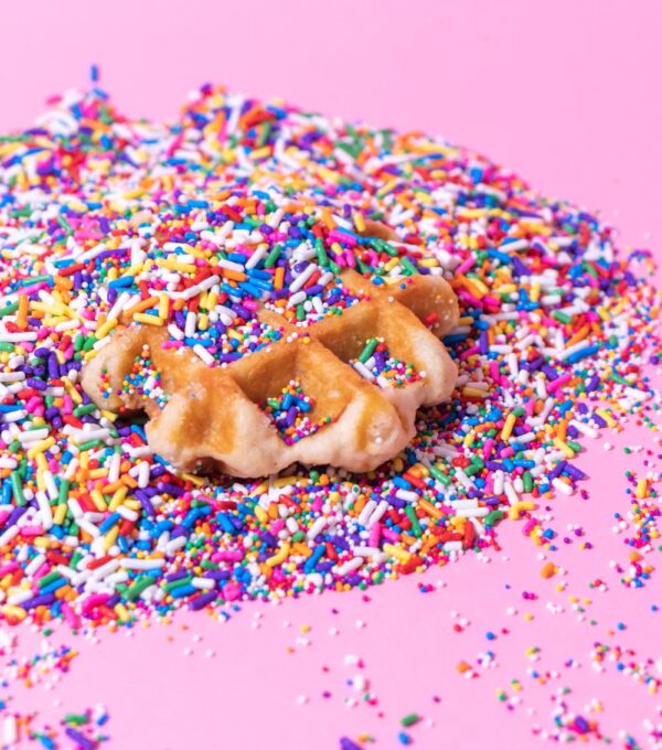 waffle in sprinkles styled food photography for social media content creation