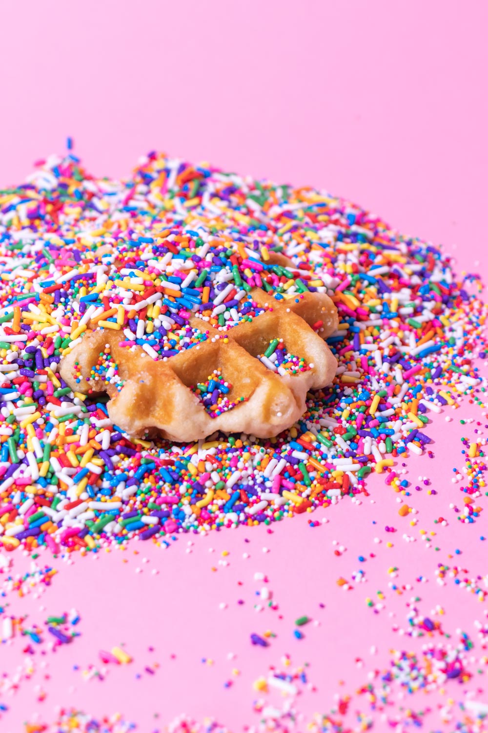 waffle in sprinkles styled food photography for social media content creation