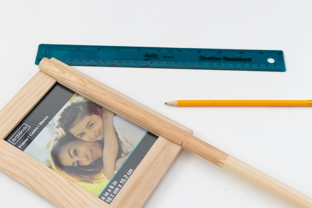 marked trim for cutting and gluing onto frame
