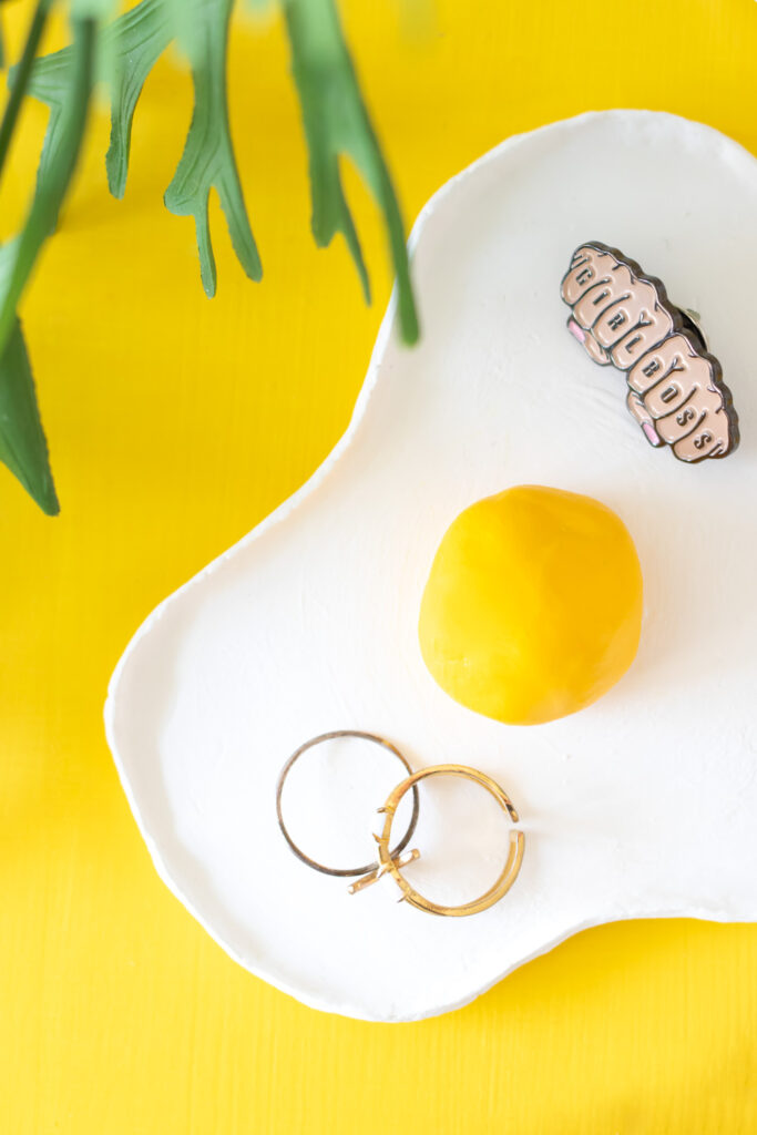 overhead closeup of fried egg dish with rings