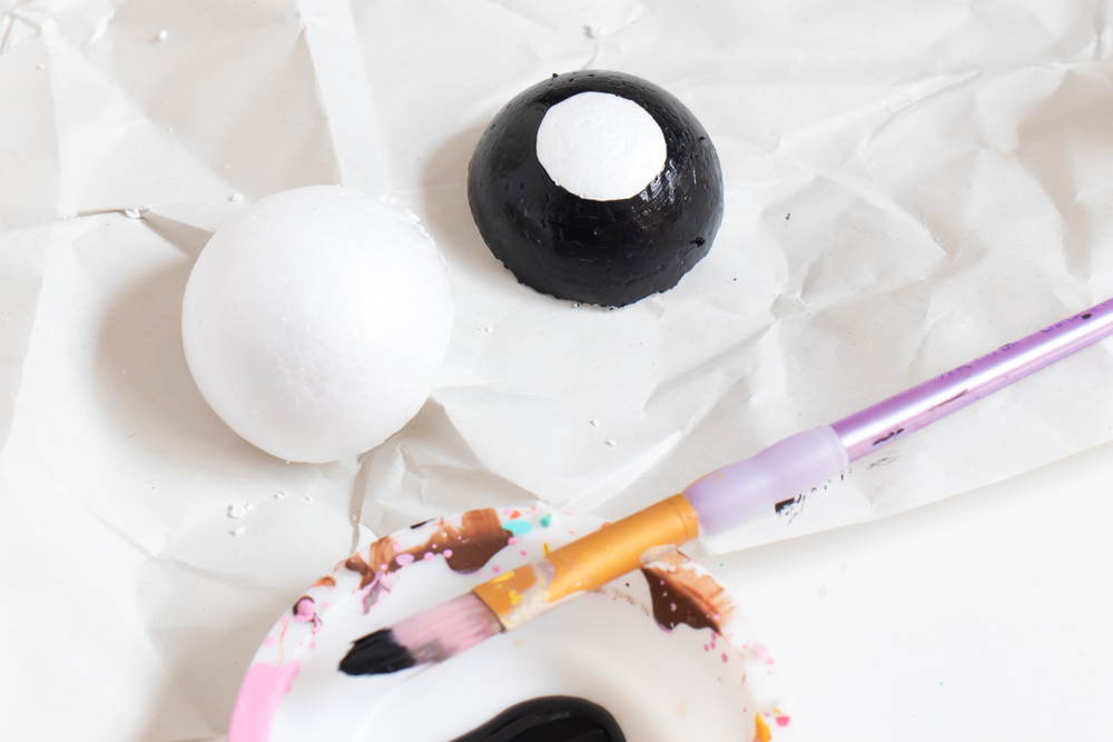 painting styrofoam balls to look like wheels
