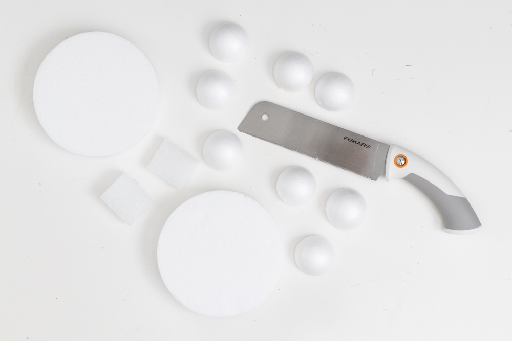 cutting foam circles for Halloween costume