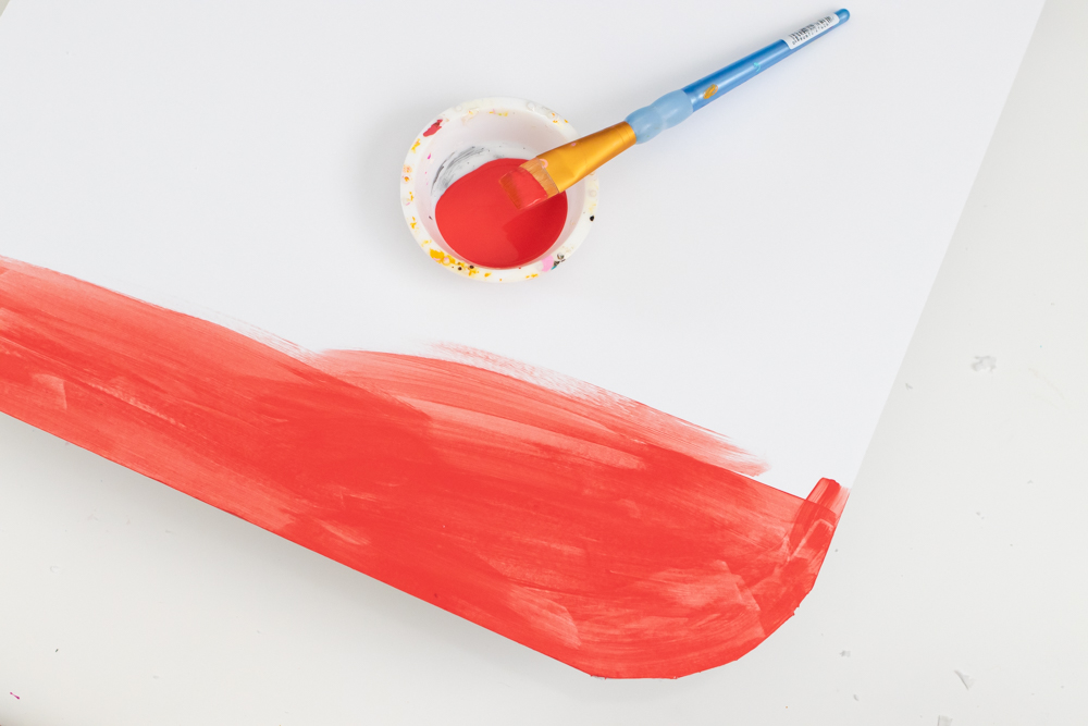 painting posterboard red for Nintendo Switch costume for couples