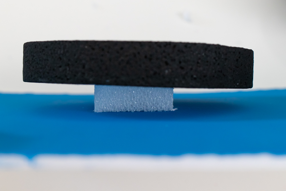 closeup of costume joystick with foam
