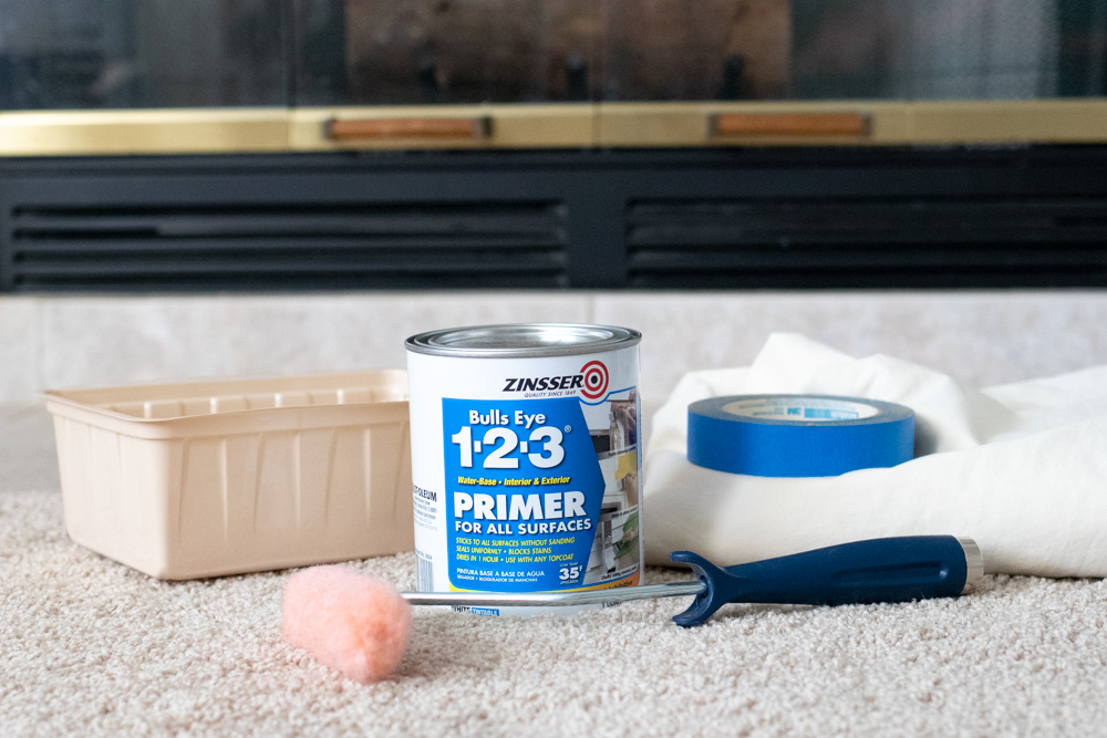 supplies for painting a fireplace tile surround