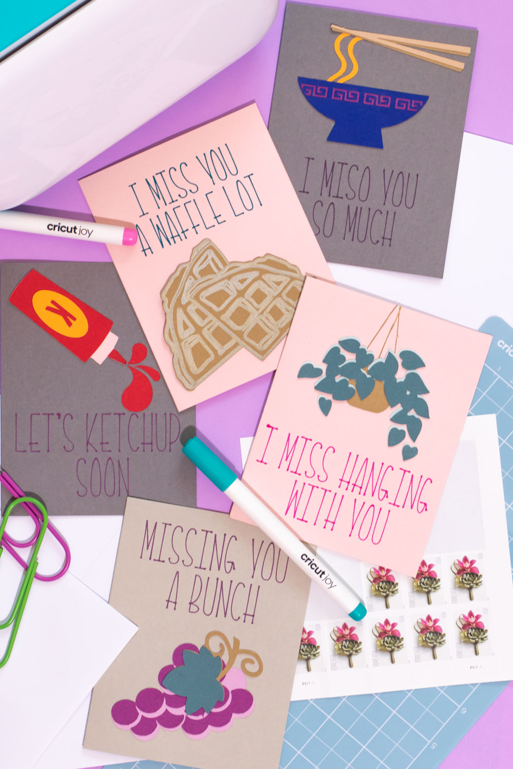 homemade cards with envelopes and Cricut Joy machine
