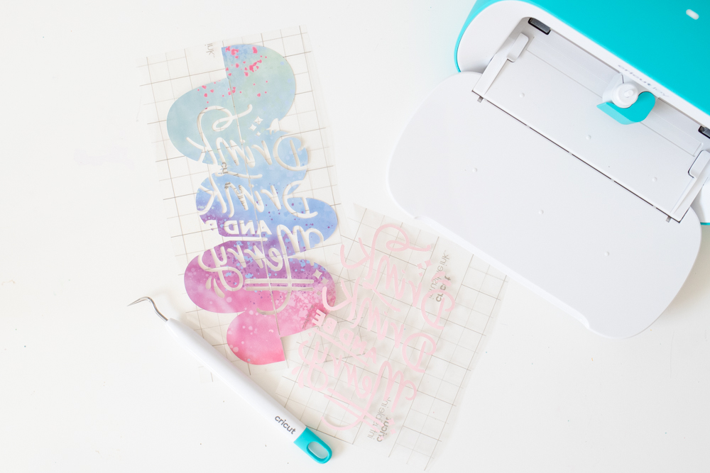 weeding designs from Cricut Joy Infusible Ink