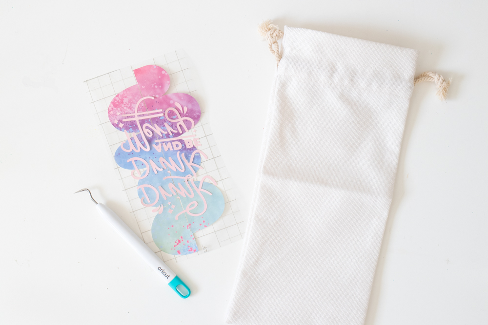 slicing designs together for DIY wine bag packaging