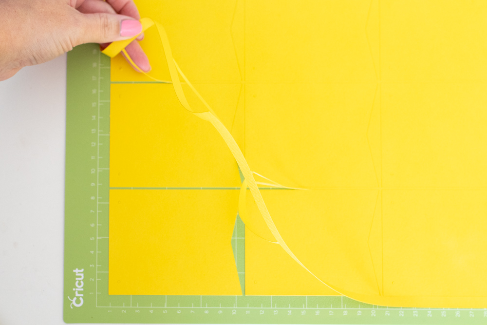 removing paper from mat for cat birthday banner