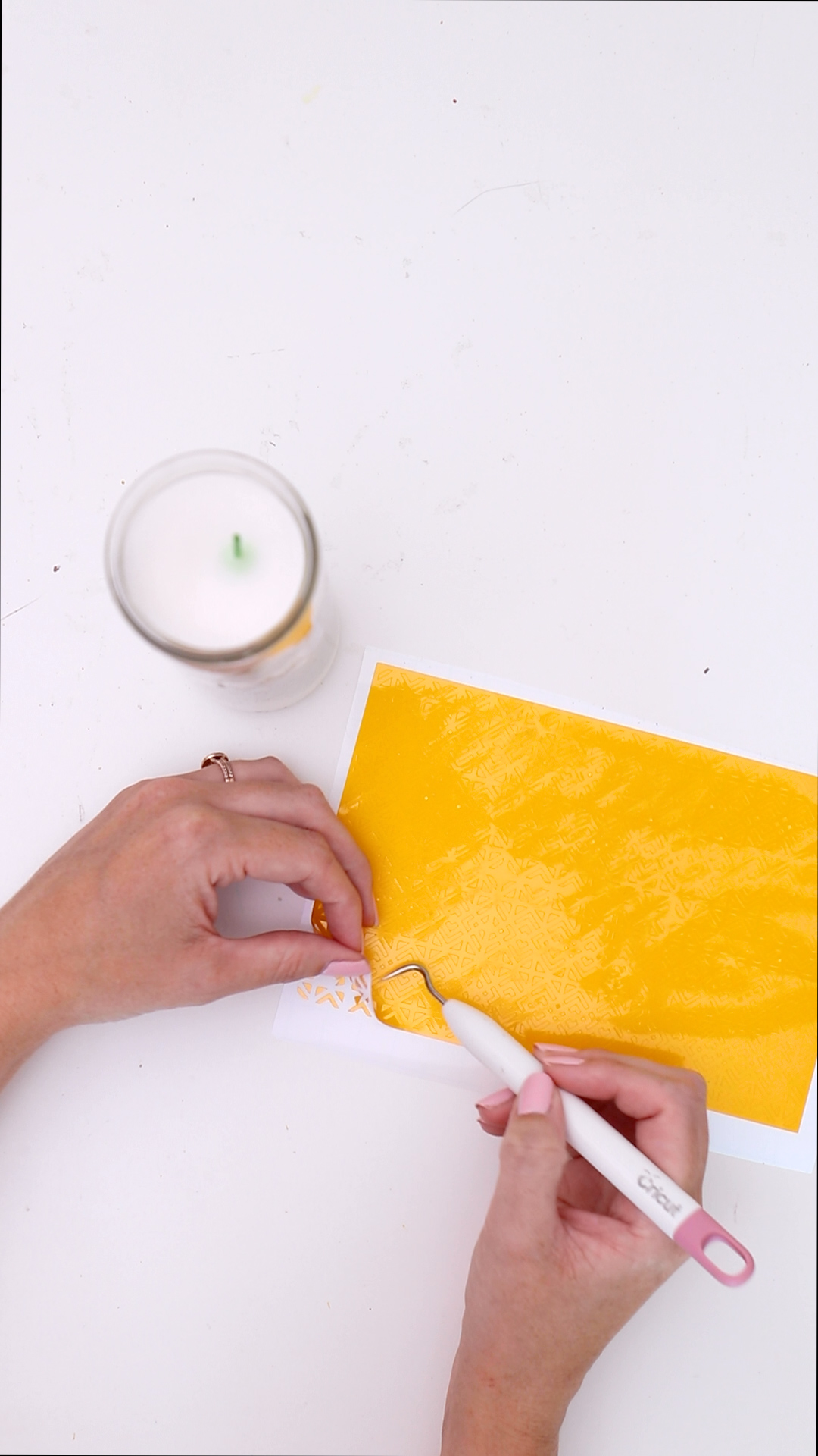 weeding vinyl for boho candleholders