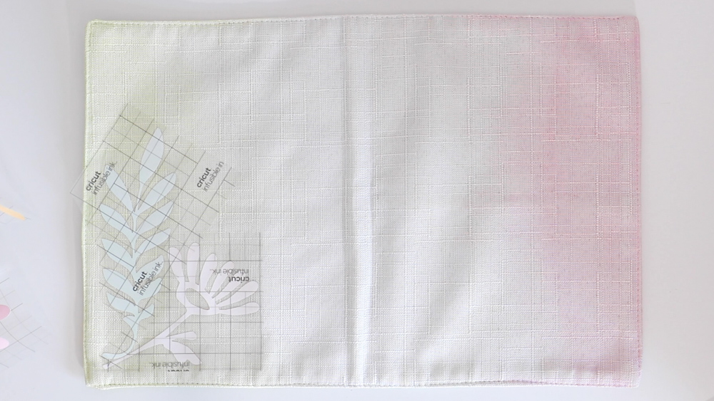 arranging designs for floral placemats with Cricut